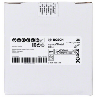 Bosch X-LOCK Fiberschleifscheibe, 115 mm, K 36, R444, Expert for Metal, 1 Stk.-Beschreibung lesen