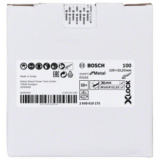 Bosch X-LOCK Fiberschleifscheibe, 125 mm, K 100, R444, Expert for Metal, 1 Stk.-Beschreibung lesen