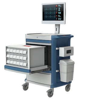 Carrello informatico e di terapia con chiusura a codice-Leggi tutto