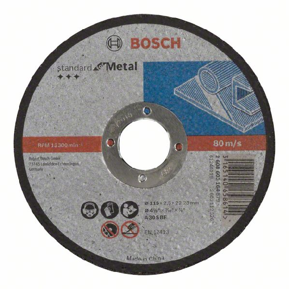 Bosch disque  trononner droit Standard pour mtal A 30 S BF, 115 mm, 2,5 mm-Leer más