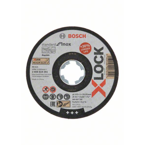 Bosch X-LOCK Standard for Inox 115 x 1 x 22,23 mm Trennscheibe gerade-Beschreibung lesen