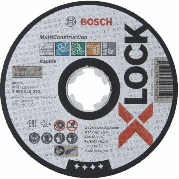 Bosch X-LOCK Trennscheibe Multi Material 125 x 1,6 x 22,23, gerade-Beschreibung lesen