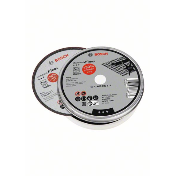 Bosch Trennscheibe gerade Standard for Inox - Rapido WA 60 T BF, 125 mm,-Beschreibung lesen