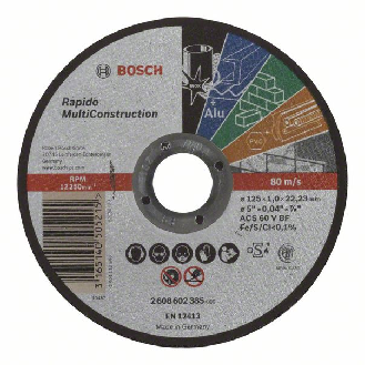 Bosch Trennscheibe gerade Rapido Multi Construction ACS 60 V BF, 125 mm, 1,0 mm-Beschreibung lesen