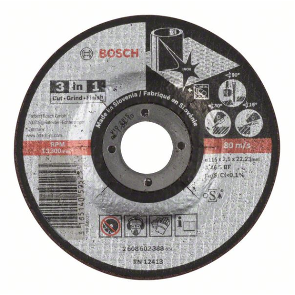 Trennscheibe 3-in-1 A 46 S BF, gekröpft, 115 mm, 2,5 mm-Beschreibung lesen