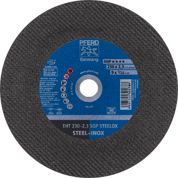 Pferd Trennscheibe EHT 230x2,3x22,23 mm gerade Speziallinie SGP STEELOX fr-Beschreibung lesen