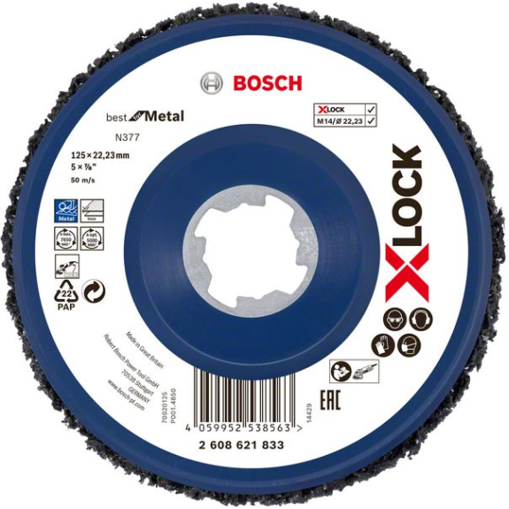 X-LOCK Reinigungsscheibe N377 Metall, 125 mm, 22,23 mm-Beschreibung lesen