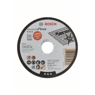 Bosch Trennscheibe gerade Standard for Inox - Rapido WA 60 T BF, 115 mm, 1,0 mm-Beschreibung lesen