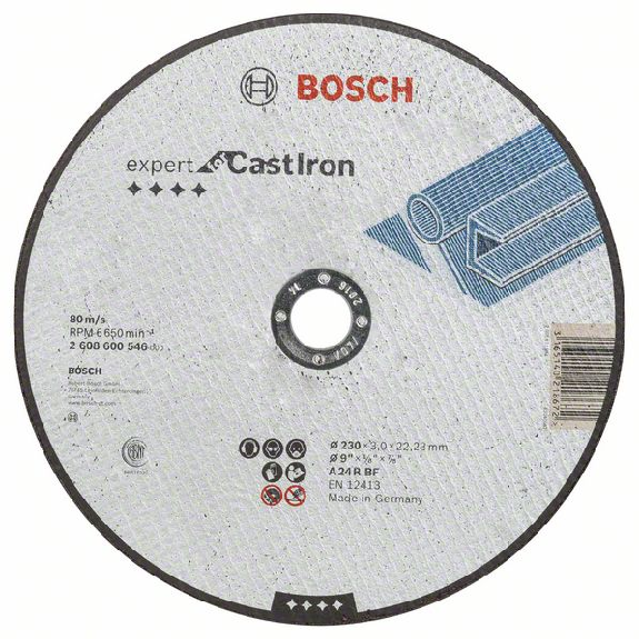 Bosch disque  trononner droit Expert pour fonte AS 24 R BF, 230 mm x 3 mm-Leer más