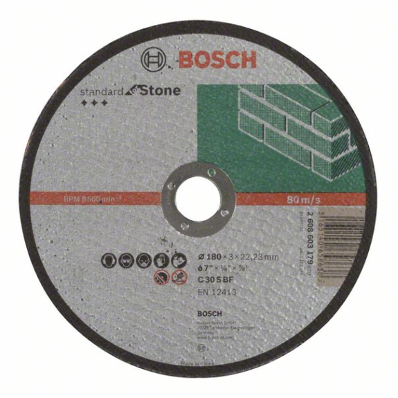 Bosch Trennscheibe gerade Standard for Stone C 30 S BF, 180 mm, 3,0 mm Bosch Trennscheibe gerade Standard for Stone C 30 S BF, 180 mm, 3,0 mm-Beschreibung lesen