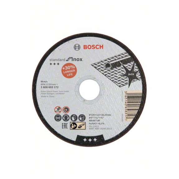Bosch Trennscheibe gerade Standard for Inox WA 60 T BF, 125 mm, 1,6 mm-Beschreibung lesen