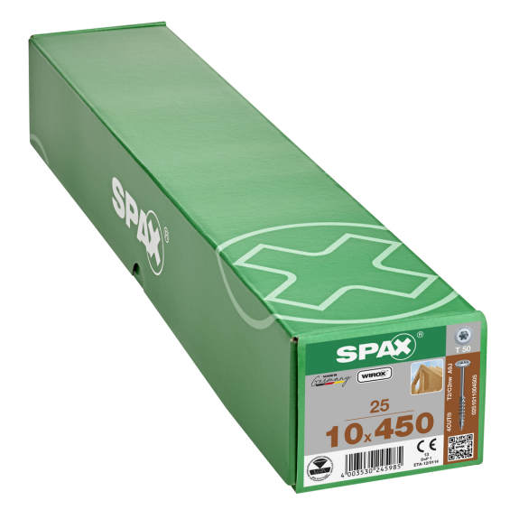 SPAX Tellerkopf T-Star Plus T50 Teilgewinde 4CUT WIROX 10x450mm (25)-Beschreibung lesen