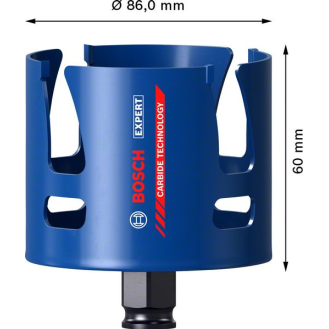 Bosch EXPERT Construction Material Lochsge, 86 x 60 mm. Fr Dreh- und-Beschreibung lesen