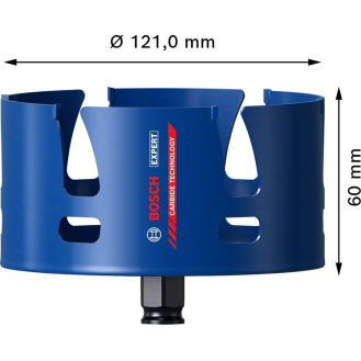 Bosch EXPERT Construction Material Lochsge, 121 x 60 mm. Fr Dreh- und-Beschreibung lesen