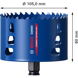 Bosch EXPERT Tough Material Lochsge, 105 x 60 mm. Fr Dreh- und Schlagbohrer-Beschreibung lesen