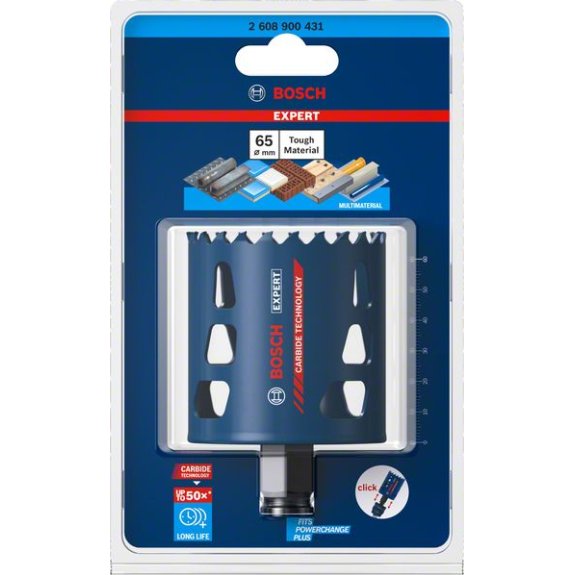 Bosch EXPERT Tough Material Lochsge, 65 x 60 mm. Fr Dreh- und Schlagbohrer-Beschreibung lesen