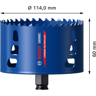 Bosch EXPERT Tough Material Lochsge, 114 x 60 mm. Fr Dreh- und Schlagbohrer-Beschreibung lesen