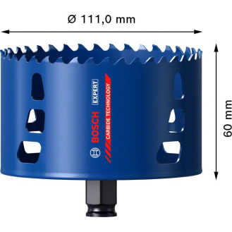Bosch EXPERT Tough Material Lochsge, 111 x 60 mm. Fr Dreh- und Schlagbohrer-Beschreibung lesen