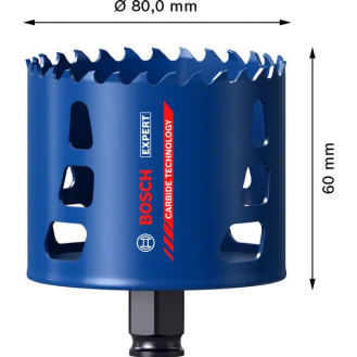 Bosch EXPERT Tough Material Lochsge, 80 x 60 mm. Fr Dreh- und Schlagbohrer-Beschreibung lesen