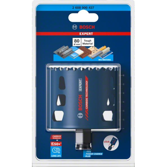 Bosch EXPERT Tough Material Lochsge, 80 x 60 mm. Fr Dreh- und Schlagbohrer-Beschreibung lesen