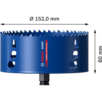 Bosch EXPERT Tough Material Lochsge, 152 x 60 mm. Fr Dreh- und Schlagbohrer-Beschreibung lesen