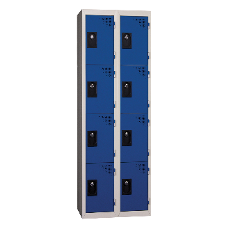 Vestiaires 4 cases x 2 colonnes - En kit - Bleu - Largeur 60cm-Lire la description
