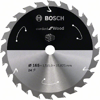 Bosch Akku-Kreissgeblatt Standard for Wood, 165 x 1,5/1 x 15,875, 24 Zhne-Beschreibung lesen