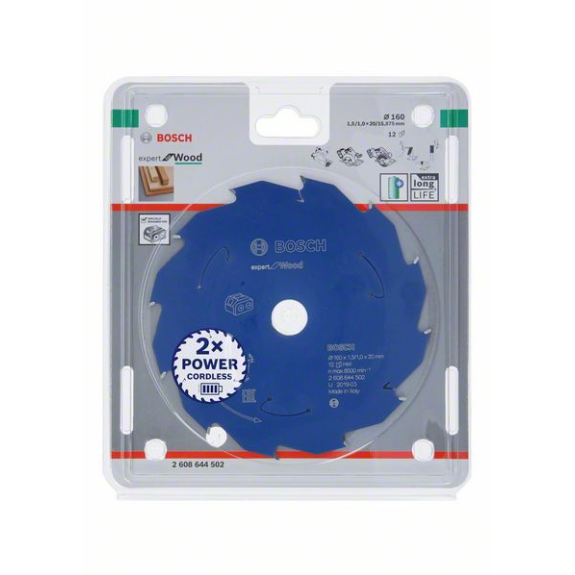 Bosch Akku-Kreissgeblatt Expert for Wood, 160 x 1,5/1 x 20, 12 Zhne-Beschreibung lesen