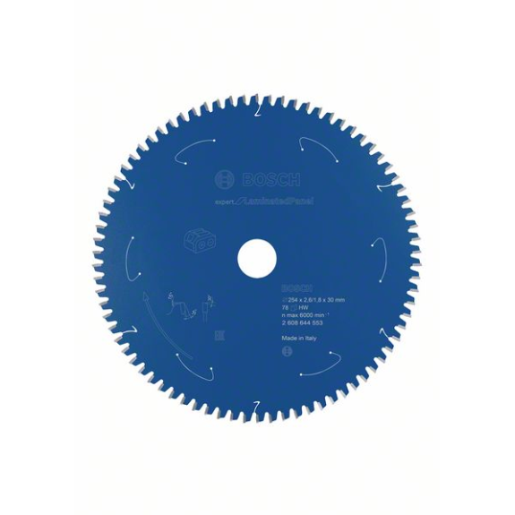 Bosch Akku-Kreissgeblatt Expert for Laminated Panel, 254 x 2,6/1,8 x 30, 78-Beschreibung lesen