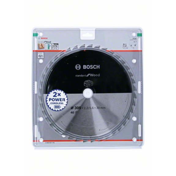 Bosch Akku-Kreissgeblatt Standard for Wood, 305 x 2,2/1,6 x 30, 40 Zhne-Beschreibung lesen
