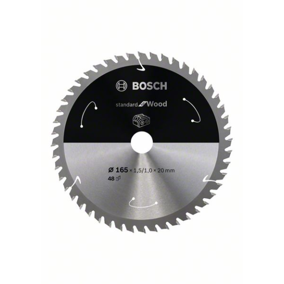 Bosch Akku-Kreissgeblatt Standard for Wood, 165 x 1,5/1 x 20, 48 Zhne-Beschreibung lesen