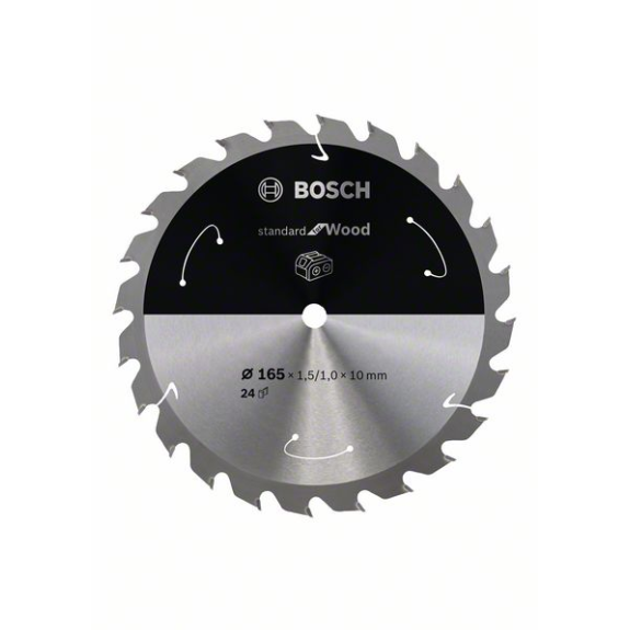 Bosch Akku-Kreissgeblatt Standard for Wood, 165 x 1,5/1 x 10, 24 Zhne-Beschreibung lesen