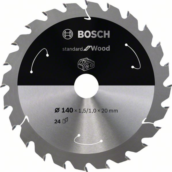 Bosch Akku-Kreissgeblatt Standard for Wood, 140 x 1,5/1 x 20, 24 Zhne-Beschreibung lesen