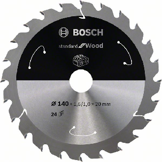 Bosch Akku-Kreissgeblatt Standard for Wood, 140 x 1,5/1 x 20, 24 Zhne-Beschreibung lesen