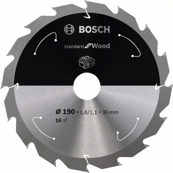 Bosch Akku-Kreissgeblatt Standard for Wood, 190 x 1,6/1,1 x 30, 16 Zhne-Beschreibung lesen