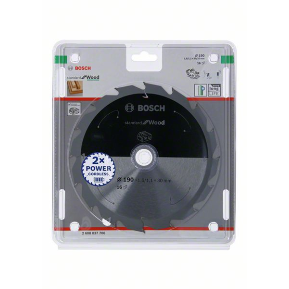 Bosch Akku-Kreissgeblatt Standard for Wood, 190 x 1,6/1,1 x 30, 16 Zhne-Beschreibung lesen