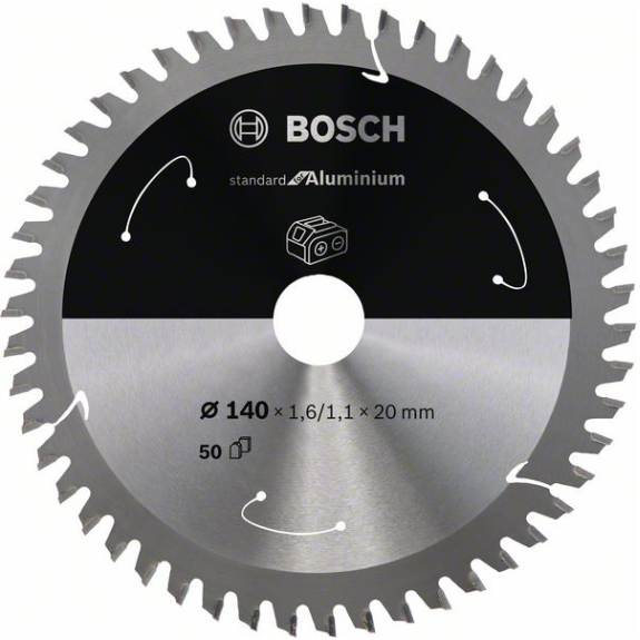 Bosch Akku-Kreissgeblatt Standard for Aluminium, 140 x 1,6/1,1 x 20, 50 Zhne-Beschreibung lesen