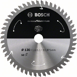 Bosch Akku-Kreissgeblatt Standard for Aluminium, 136 x 1,6/1,1 x 15,875, 50-Beschreibung lesen