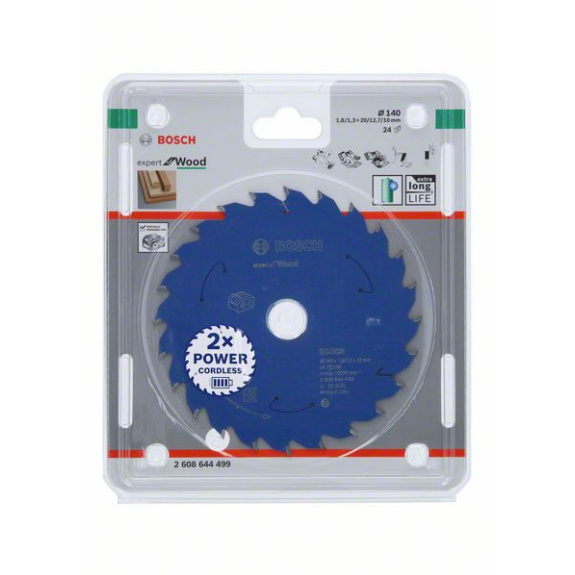 Bosch Akku-Kreissgeblatt Expert for Wood, 140 x 1,8/1,3 x 20, 24 Zhne-Beschreibung lesen