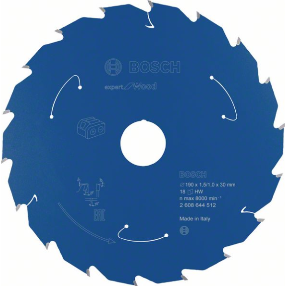 Bosch Akku-Kreissgeblatt Expert for Wood, 190 x 1,5/1 x 30, 18 Zhne-Beschreibung lesen
