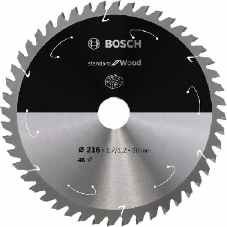 Bosch Akku-Kreissgeblatt Standard for Wood, 216 x 1,7/1,2 x 30, 48 Zhne-Beschreibung lesen