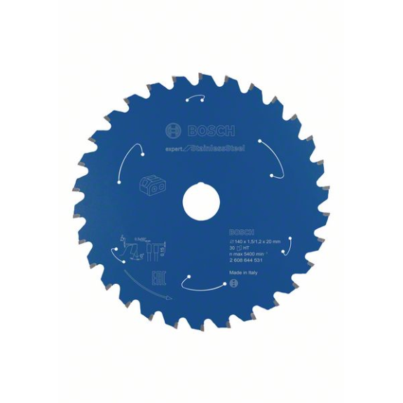Bosch Akku-Kreissgeblatt Expert for Stainless Steel, 140 x 1,5/1,2 x 20, 30-Beschreibung lesen