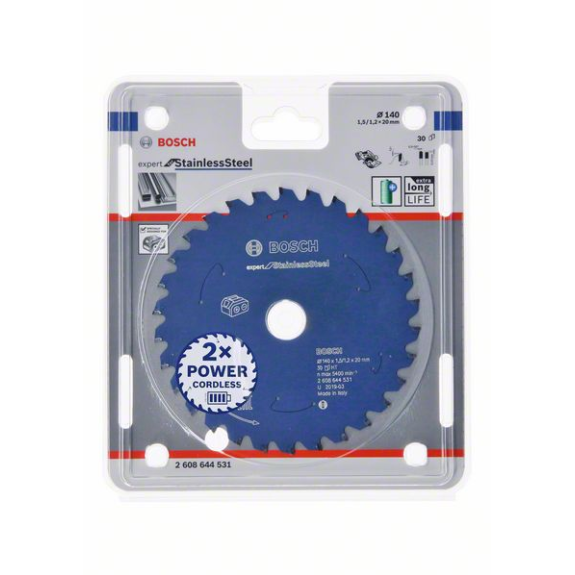 Bosch Akku-Kreissgeblatt Expert for Stainless Steel, 140 x 1,5/1,2 x 20, 30-Beschreibung lesen