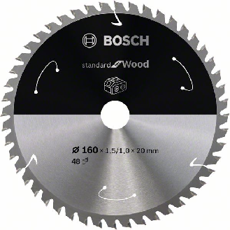 Bosch Akku-Kreissgeblatt Standard for Wood, 160 x 1,5/1 x 20, 48 Zhne-Beschreibung lesen