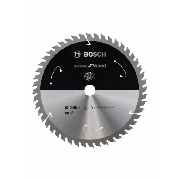 Bosch Akku-Kreissgeblatt Standard for Wood, 165 x 1,5/1 x 15,875, 48 Zhne-Beschreibung lesen