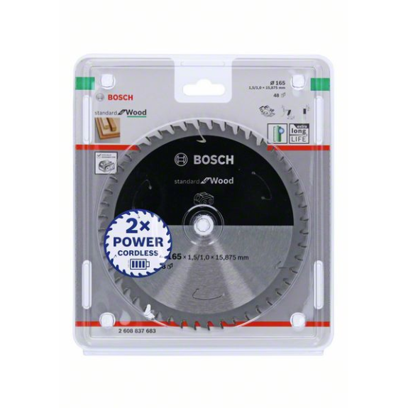 Bosch Akku-Kreissgeblatt Standard for Wood, 165 x 1,5/1 x 15,875, 48 Zhne-Beschreibung lesen