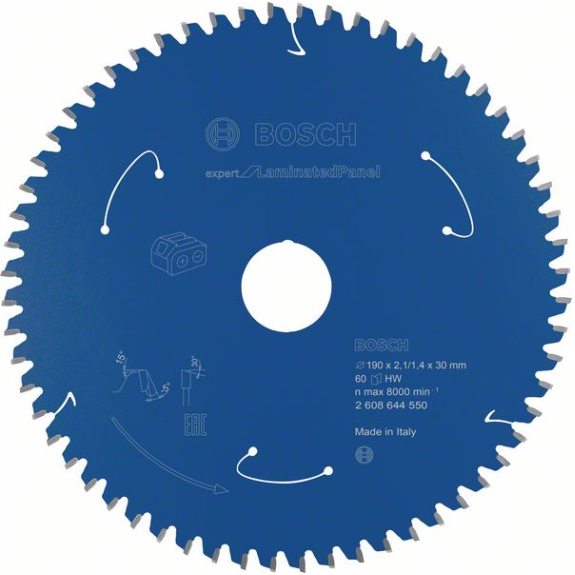 Bosch Akku-Kreissgeblatt Expert for Laminated Panel, 190 x 2,1/1,4 x 30, 60-Beschreibung lesen