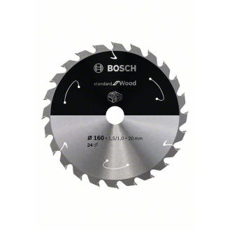 Bosch Akku-Kreissgeblatt Standard for Wood, 160 x 1,5/1 x 20, 24 Zhne-Beschreibung lesen