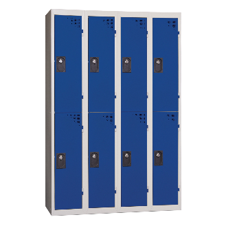 Vestiaires 2 cases x 4 colonnes - En kit - Bleu - Largeur 120cm-Lire la description