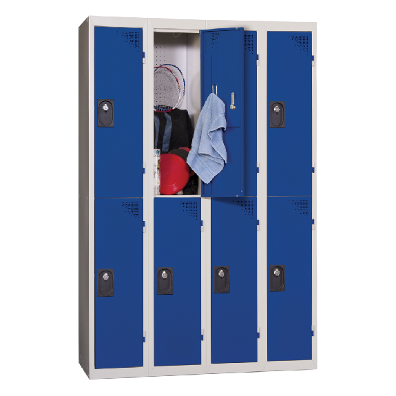 Vestiaires 2 cases x 4 colonnes - En kit - Bleu - Largeur 120cm Vestiaires 2 cases x 4 colonnes - En kit - Bleu - Largeur 120cm-Lire la description